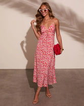 Day Date Cut Out Floral Maxi Dress