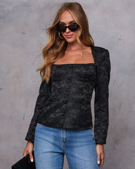 All For You Satin Jacquard Corset Top