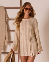 Cactus Rose Crochet Cover Up Mini Dress