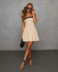 Deena Contrast Fit And Flare Mini Dress