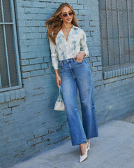 Classy Aura Abstract Button Down Top