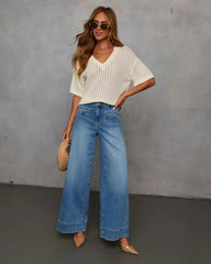 Catch Me At The Sandbar Knit Cotton Blend Top