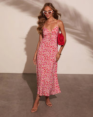 Day Date Cut Out Floral Maxi Dress