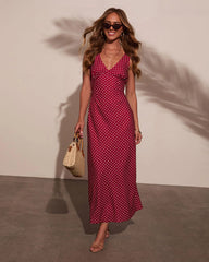 Cherry Moon Polka Dot Maxi Dress