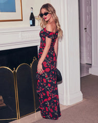 Gilded Love Floral Mesh Maxi Dress