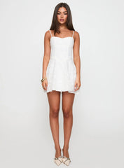 New Chapters Broderie Mini Dress White