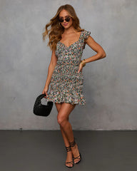 Calise Smocked Floral Mini Dress