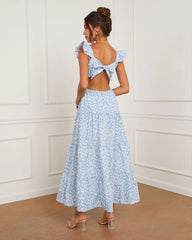 Cordelia Tiered Cut Out Back Floral Maxi Dress