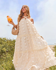 Cross of Sunlight Tulle Maxi Dress