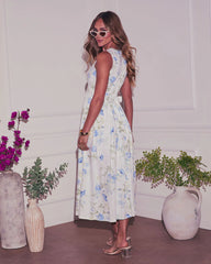 Gilded Garden Floral Loop Trim Maxi Dress