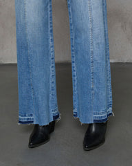 Jade Stretch High Rise Slit Wide Leg Jeans
