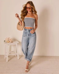 Homegrown Rigid Cuffed High Waisted Barrel Jeans