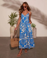 Cool Water Abstract Maxi Dress