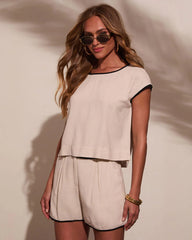 Edie Contrast Linen Top