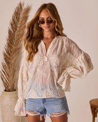 Exuma Embroidered Peasant Top