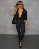 Darlena Velvet Mesh Abstract Top