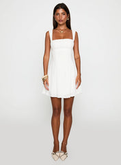 Xanthus Embroidered Mini Dress White