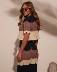 Coastal Core Colorblock Button Down Top