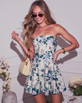 Caylie Floral Strapless Mini Dress