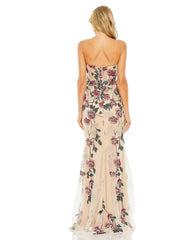 Mac Duggal 20581 Long Strapless Floral Embroidered Dress