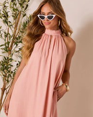 Gemah Shift Halter Mini Dress