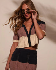 Coastal Core Colorblock Button Down Top