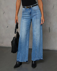 Jade Stretch High Rise Slit Wide Leg Jeans