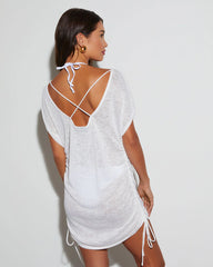 Destra Ruched Drawstring Mini Dress
