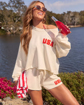 American Belle Relaxed USA Embroidered Top