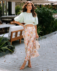 Hamilton Bubble Hem Puff Sleeve Crop Top