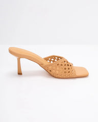 Carrie Ann Woven Open Toe Heeled Sandals