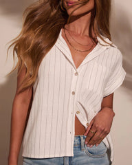 Demetria Linen Short Sleeve Top