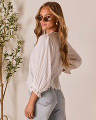 Cauline Embroidered Linen Top