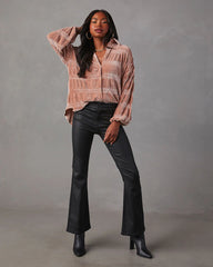 Bette Textured Velvet Button Down Top
