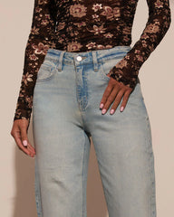 Damson Stretch High Rise Barrel Jeans