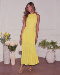 Coriene Pleated Maxi Dress