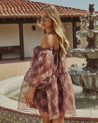 Autumn Sunlight Strapless Chiffon Mini Dress