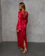 Falling In You Satin Jacquard Maxi Dress