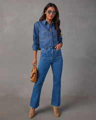 Casual Times Super Stretch Cropped Flare Jeans