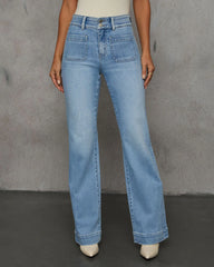 Found You Here Stretch High Rise Flare Jeans