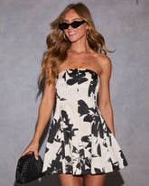 Francis Strapless Floral Mini Dress