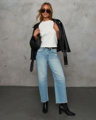 Evangelina Stretch Distressed Barrel Jeans