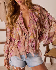 Anastelle Ruffle Chiffon Top