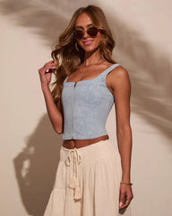 Emmie Embossed Denim Top