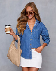 Balina Denim Button Down Top