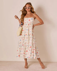 Harbor Days Nautical Print Maxi Dress