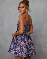 Jackline Floral Jacquard Mini Dress