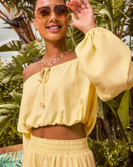 Elysia Off The Shoulder Long Sleeve Crop Top
