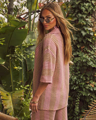 Bradley Crochet Button Down Cover Up Top