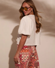 Delphi Poplin Short Sleeve Top